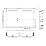 Steinkamp Living 2.0 Spiegelschrank 120 cm mit 2 Drehtüren, inkl. 2 LED-Aufsatzleuchten