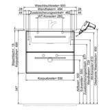 Steinkamp Living 2.0 Waschtischunterschrank 55 cm mit Villeroy & Boch Venticello Waschtisch 60 cm CeramicPlus mit Überlauf