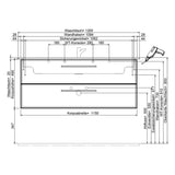 Steinkamp Living 2.0 Waschtischunterschrank 115 cm mit Villeroy & Boch Venticello Waschtisch 120 cm CeramicPlus mit Überlauf und 1 Hahnloch