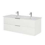 Steinkamp Living 2.0 Waschtischunterschrank 125 cm mit Villeroy & Boch Venticello Doppel-Waschtisch 130 cm CeramitPlus mit Überlauf