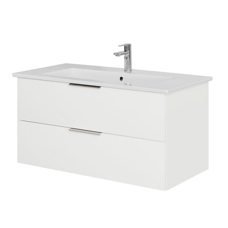 Steinkamp Living 2.0 Waschtischunterschrank 95 cm mit Villeroy & Boch Venticello Waschtisch 100 cm CeramicPlus mit Überlauf und 1 Hahnloch