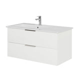 Steinkamp Living 2.0 Waschtischunterschrank 95 cm mit Villeroy & Boch Venticello Waschtisch 100 cm CeramicPlus mit Überlauf, Becken links