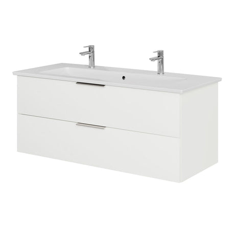 Steinkamp Living 2.0 Waschtischunterschrank 115 cm mit Villeroy & Boch Venticello Waschtisch 120 cm CeramicPlus mit Überlauf und 2 Hahnlöchern