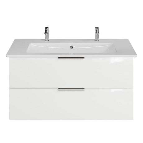 Steinkamp Living 2.0 Waschtischunterschrank 95 cm mit Villeroy & Boch Venticello Waschtisch 100 cm mit Überlauf und 2 Hahnlöchern