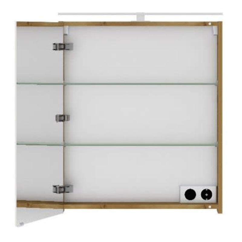 Steinkamp Living 2.0 Spiegelschrank 60 cm mit 1 Drehtür, inkl. LED-Aufsatzleuchte