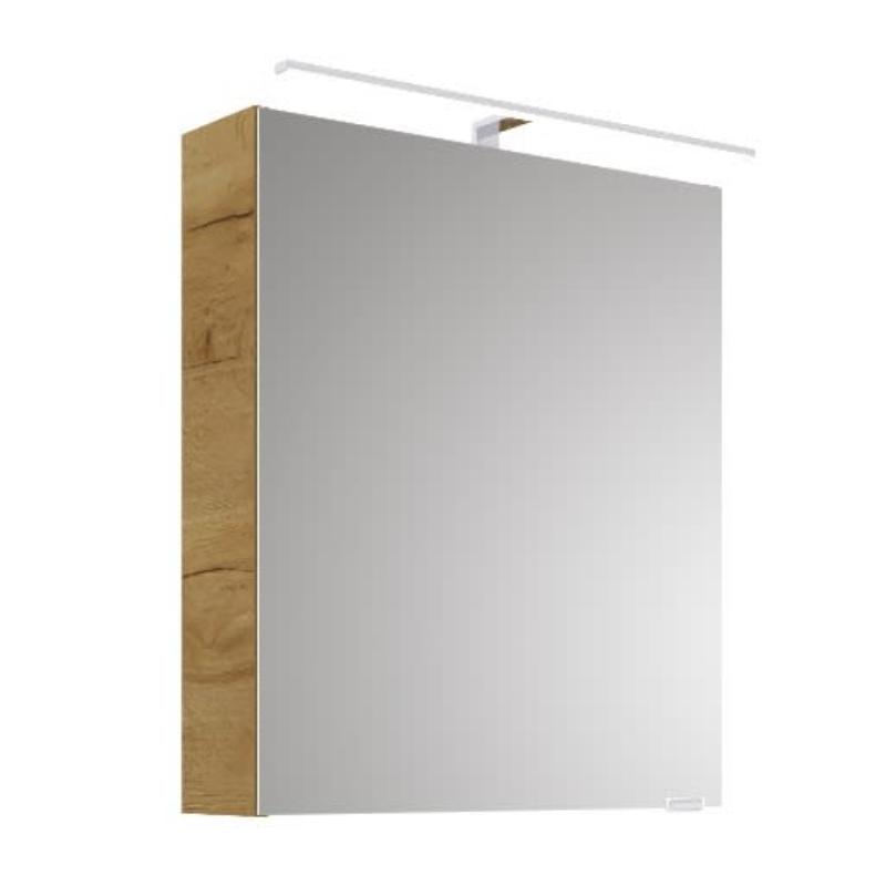 Steinkamp Living 2.0 Spiegelschrank 60 cm mit 1 Drehtür, inkl. LED-Aufsatzleuchte