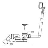 Sturotec Badewannen Ein-, Ab- und Überlaufgarnitur mit Excenter für Normallänge
