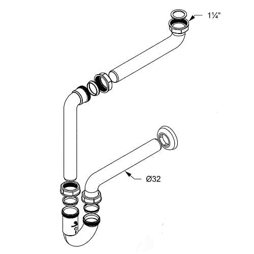 Sturotec Raumspar-Geruchsverschluß  1 1/4"