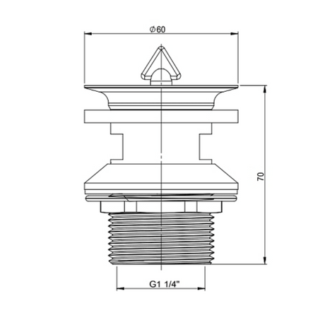 Sturotec Schaftventil 1 1/4" mit Überlauf und Stopfen