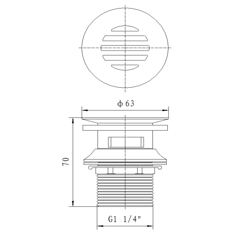 Sturotec Siebventil 1 1/4" mit Überlauf und Profildichtung