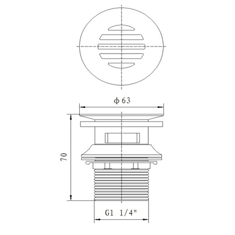 Sturotec Siebventil 1 1/4" mit Überlauf und Profildichtung