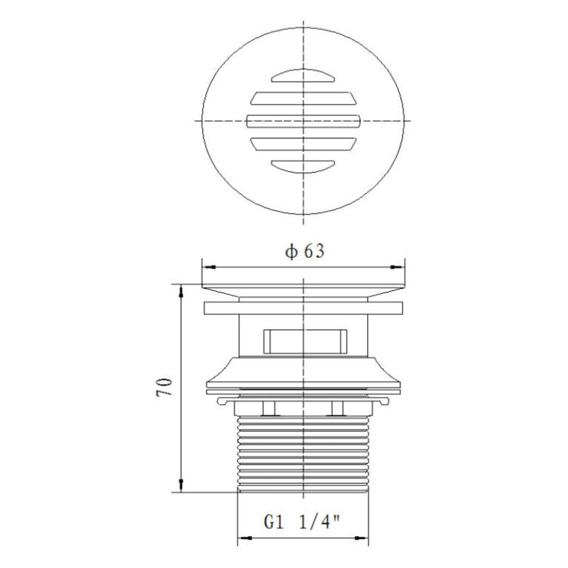 Sturotec Siebventil 1 1/4" mit Überlauf und Profildichtung