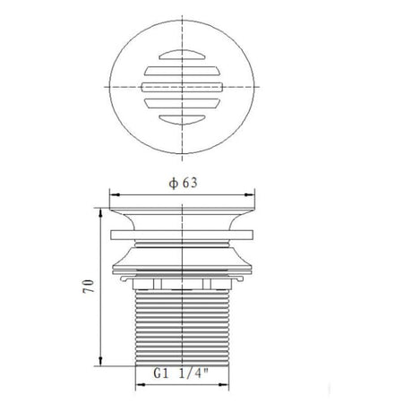 Sturotec Siebventil 1 1/4" ohne Überlauf, mit Profildichtung