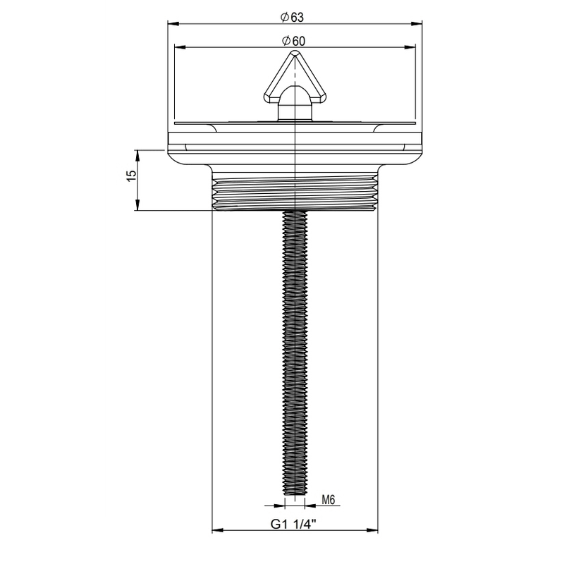 Sturotec Universal Ablaufventil mit Stopfen 1 1/4"