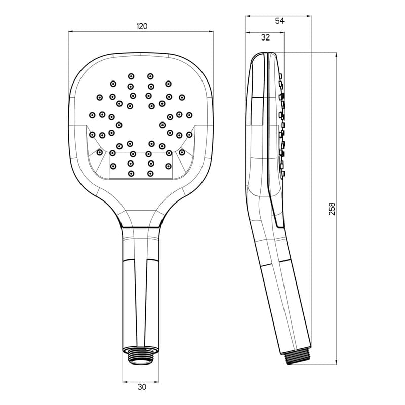 Sturotec Eco-Line 6 l/min Handbrause eckig mit 1 Strahlart