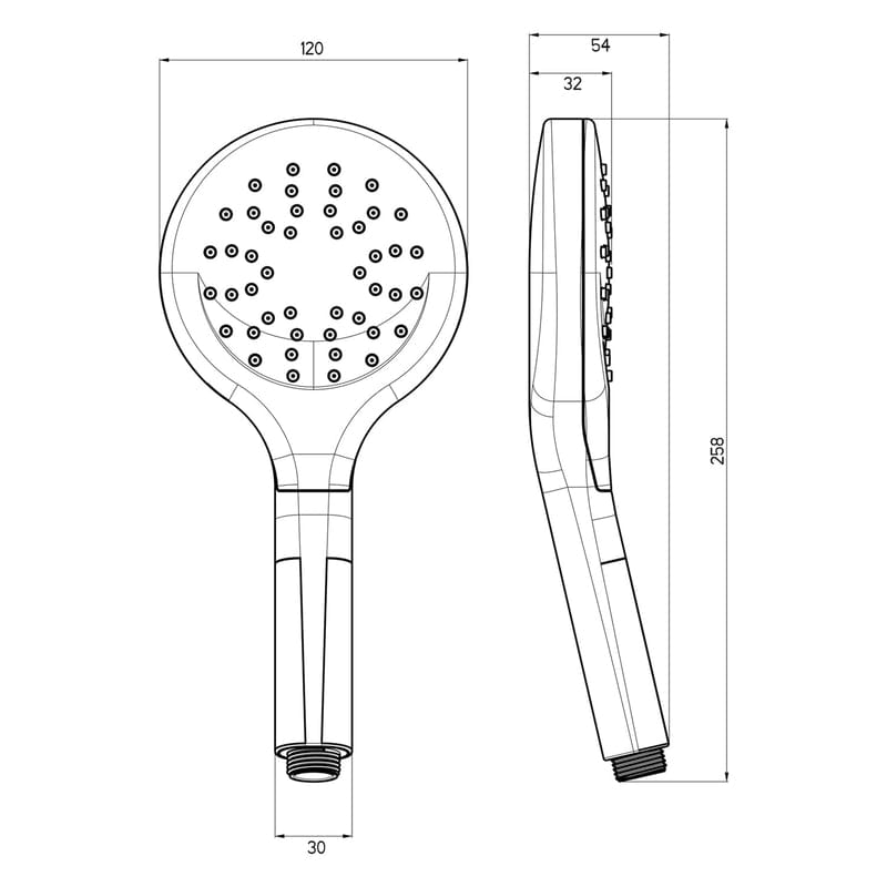 Sturotec Eco-Line 6 l/min Handbrause rund mit 1 Strahlart