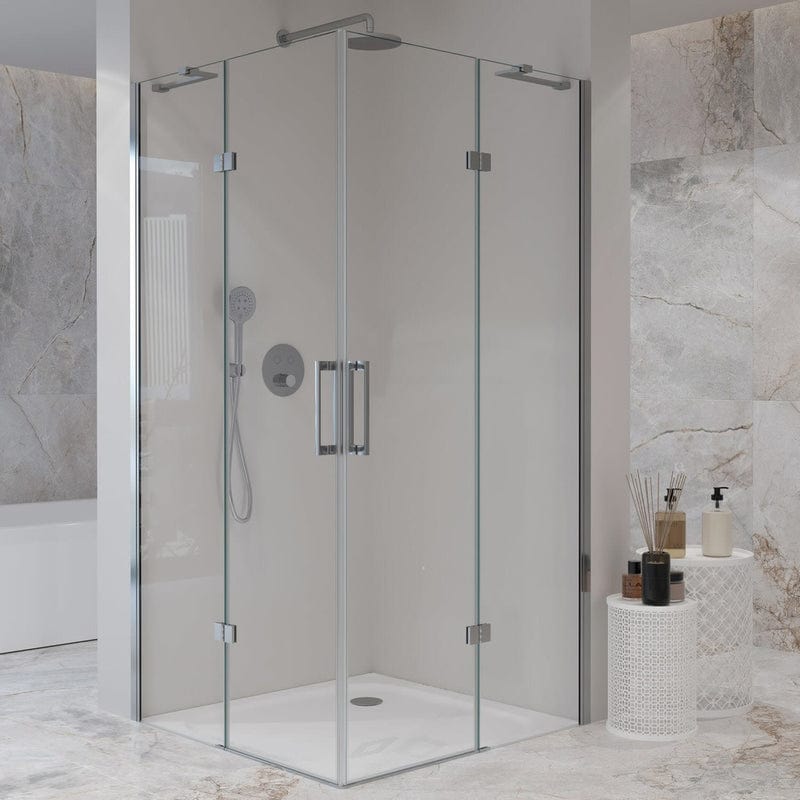 Sturotec 5050 Eckeinstieg 2 Drehtüren mit Festelement 90 x 90 x 200 cm, mit Nano-Beschichtung