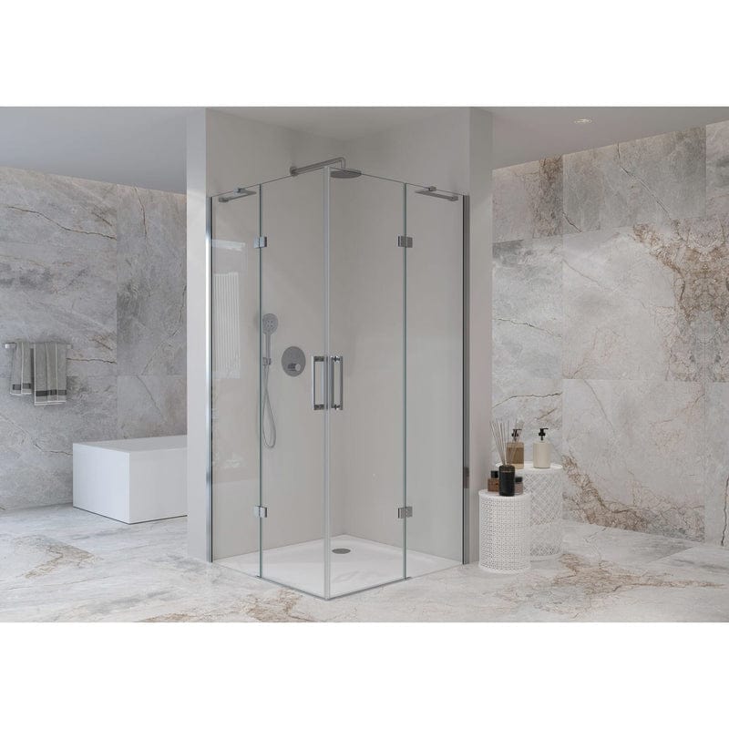 Sturotec 5050 Eckeinstieg 2 Drehtüren mit Festelement 90 x 90 x 200 cm, mit Nano-Beschichtung