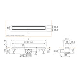 Sturotec Duschrinne 50 cm, Komplettset mit Designabdeckung