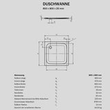 Sturotec Sturo superflat Duschwanne 80 x 80 x 2,5 cm