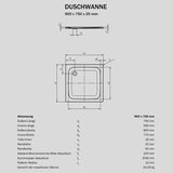 Sturotec Sturo superflat Duschwanne 90 x 75 x 2,5 cm