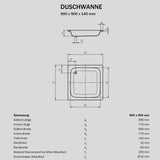 Sturotec Sturo flat Duschwanne 90 x 90 x 14 cm