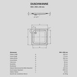 Sturotec Sturo flat Duschwanne 90 x 90 x 6,5 cm