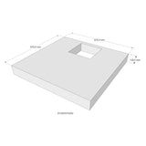 Sturotec Wannenträger für pianura Emilia mineral Duschwanne 90 x 90 x 3 cm