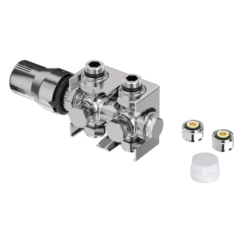 Sturotec Anschlussset Multiblock für Mittelanschluss 5 cm inkl. Thermostatkopf