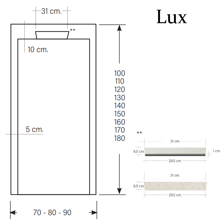 Extra flache Duschwanne LUX, Schieferoptik, schwarz