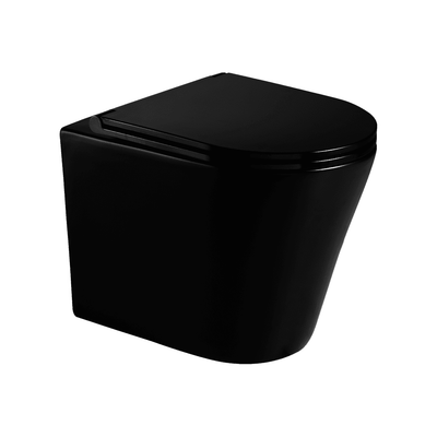 Modernes Hänge-WC, Keramik, ATRIA, Unterputz-Spülkasten Schwarz