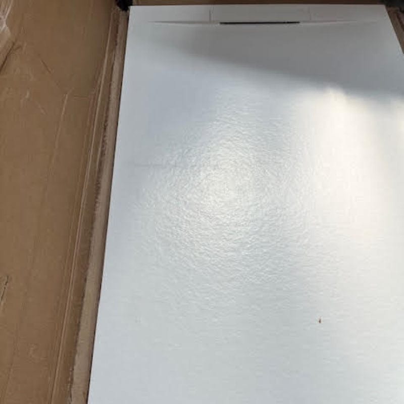 Speciale aanbieding Extra vlakke douchebak COVER, leisteenlook, WIT 90x150cm