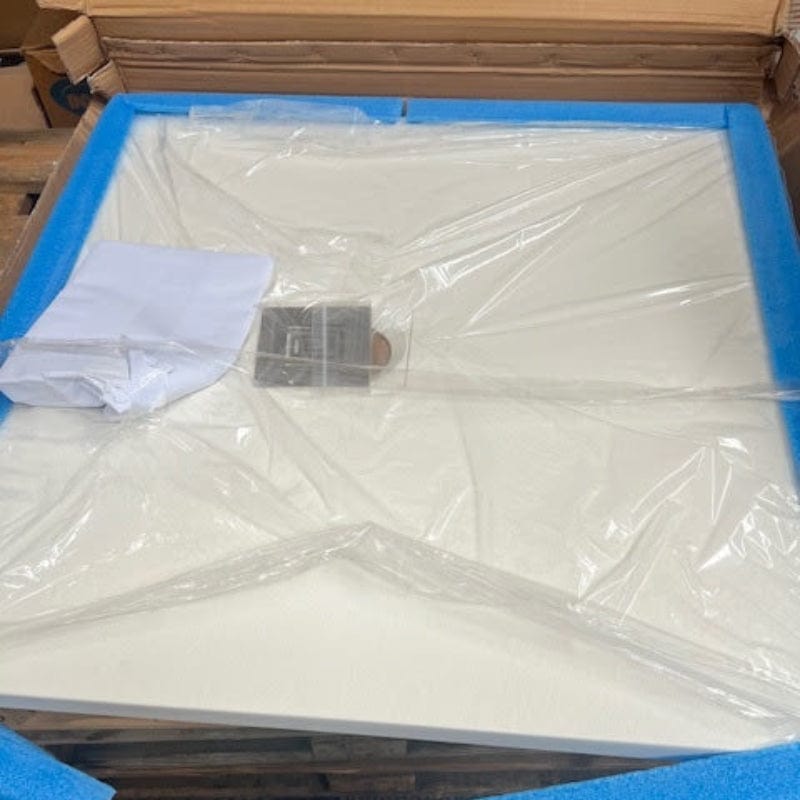 Aanbieding extra vlakke douchebak LOGIC, leisteenlook, WIT 90x90 cm