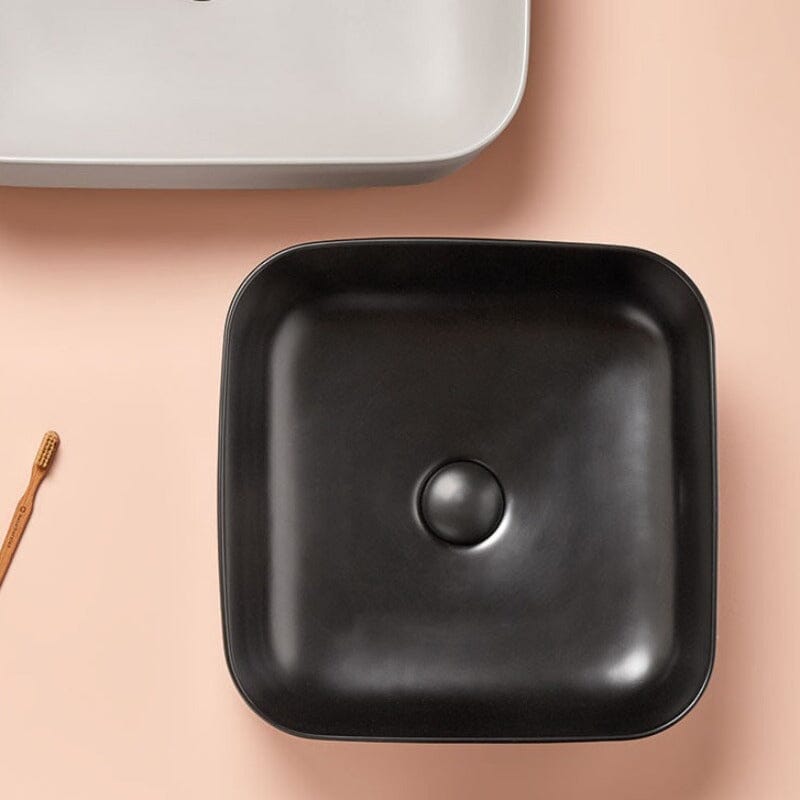 Lavabo sobre encimera rectangular en cerámica CATANIA