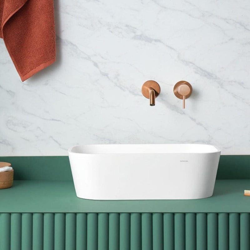 Rechteckiges Aufsatzwaschbecken aus Solid Surface RUST