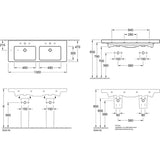 Villeroy & Boch Subway 2.0 Schrank-Doppelwaschtisch 130 cm mit Überlauf