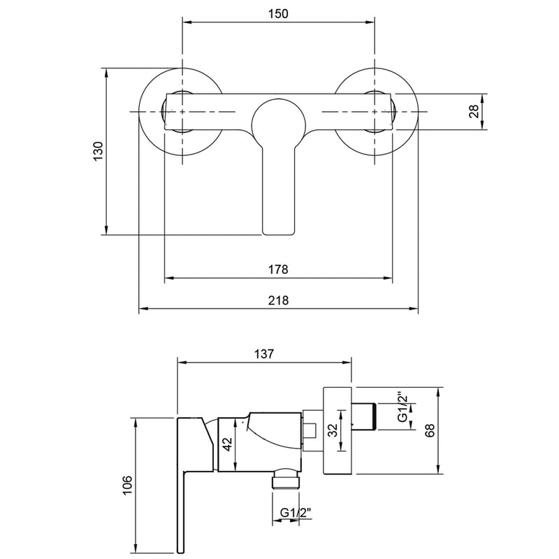 Villeroy & Boch Architectura Einhebel-Duscharmatur