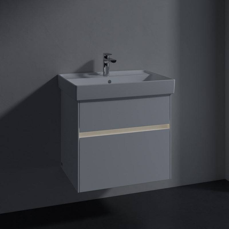 Villeroy & Boch Collaro Waschtischunterschrank 60,4 x 54,6 cm mit 2 Auszügen und LED Licht