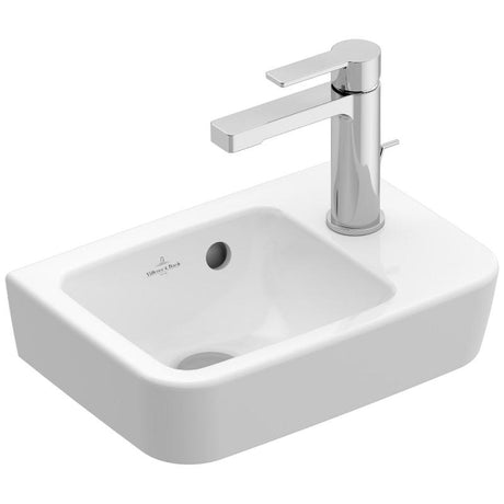 Villeroy & Boch O.novo Handwaschbecken compact 36 x 25 cm mit Überlauf, Becken links