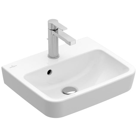 Villeroy & Boch O.novo Handwaschbecken 45 x 37 cm mit Überlauf, 1 Hahnloch