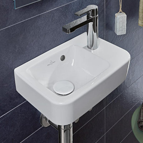 Villeroy & Boch O.novo Handwaschbecken compact 36 x 25 cm mit Überlauf, Becken links