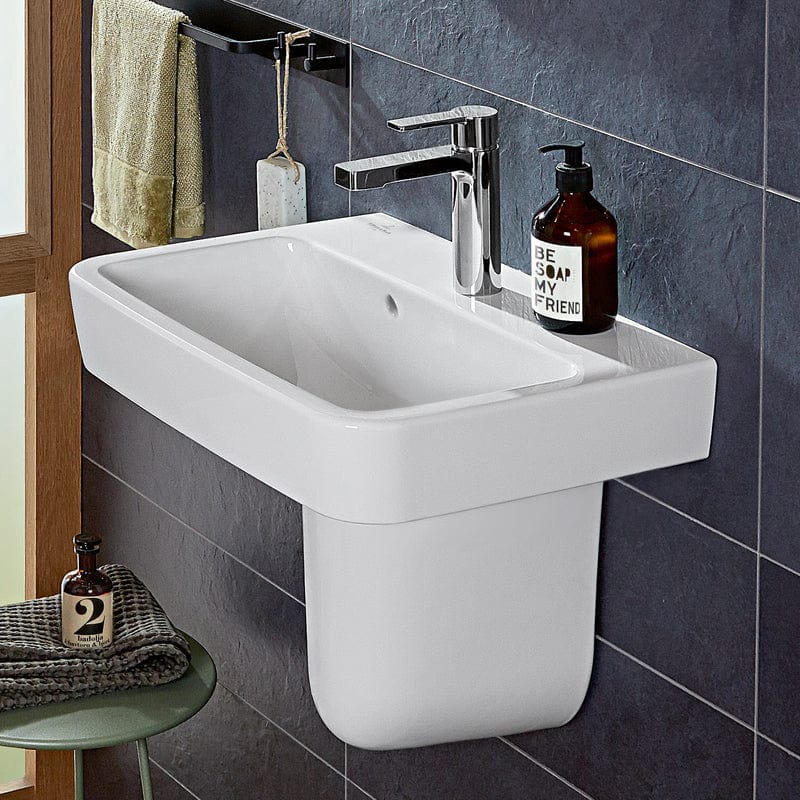 Villeroy & Boch O.novo Handwaschbecken 45 x 37 cm mit Überlauf, 1 Hahnloch