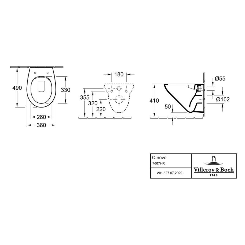 Villeroy & Boch O.novo Wand-WC Compact mit WC-Sitz im Combi-Pack