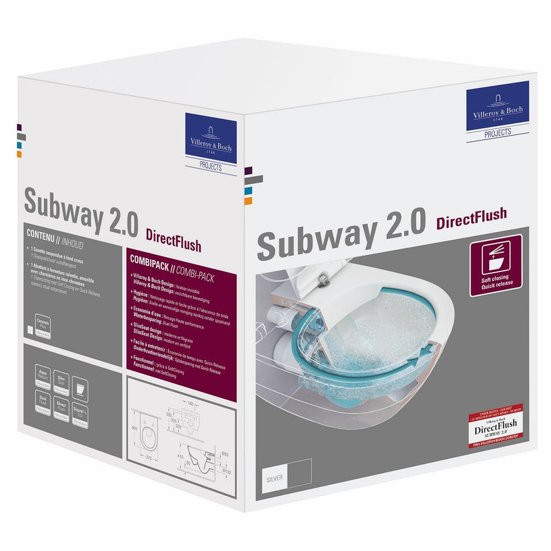 Villeroy & Boch Subway 2.0 Combi-Pack, wandhängend, mit DirectFlush