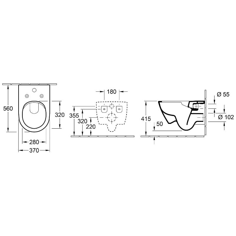 Villeroy & Boch Subway 2.0 wandhängendes Tiefspül-WC mit DirectFlush und ViFresh