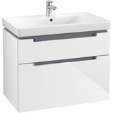 Villeroy & Boch Subway 2.0 Waschtischunterschrank XXL 78,7 cm, Griffe chromfarbig glänzend, 2 Auszüge