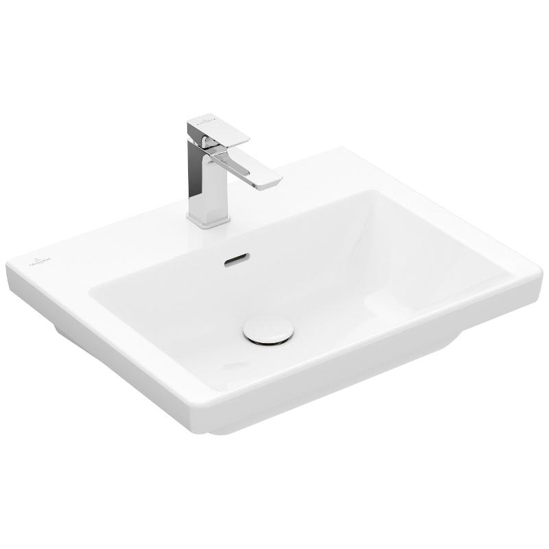 Villeroy & Boch Subway 3.0 Schrankwaschtisch 60 cm, mit 1 Hahnloch, mit Überlauf