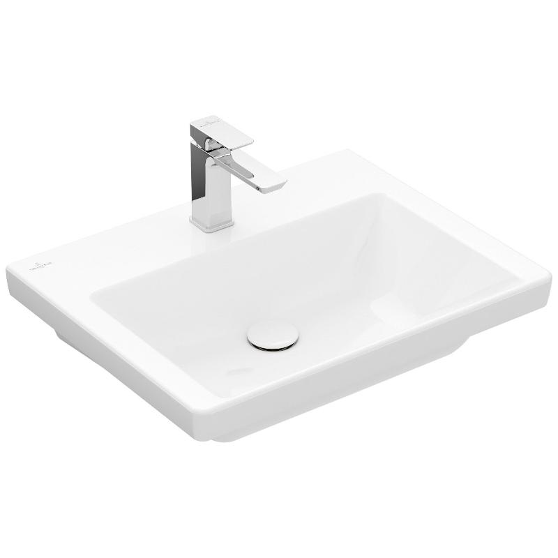 Villeroy & Boch Subway 3.0 Schrankwaschtisch 60 cm, mit 1 Hahnloch, ohne Überlauf