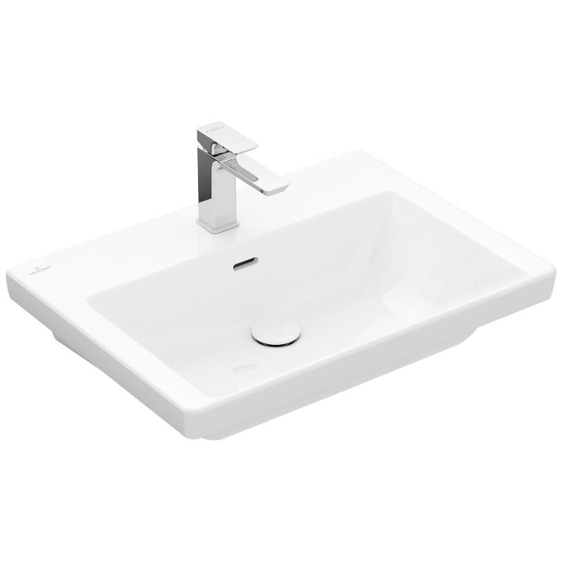 Villeroy & Boch Subway 3.0 Schrankwaschtisch 65 cm, mit 1 Hahnloch, mit Überlauf