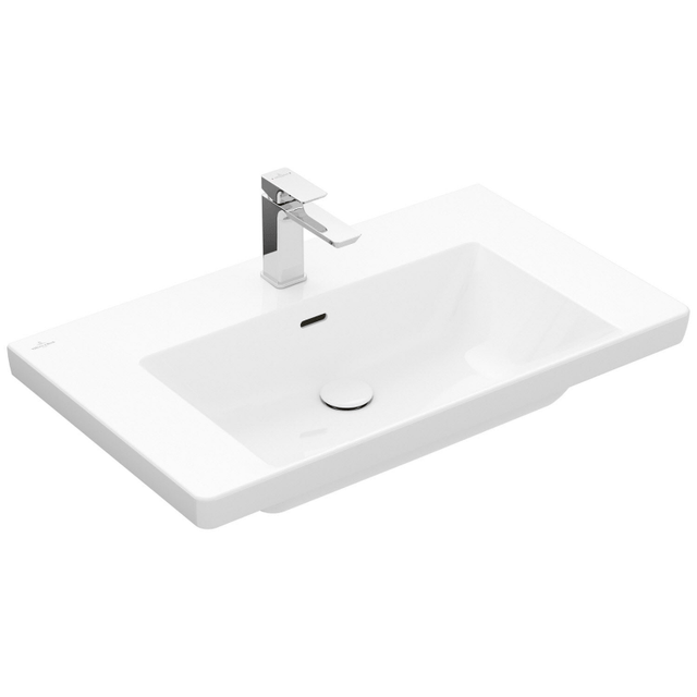 Villeroy & Boch Subway 3.0 Schrankwaschtisch 80 cm, mit 1 Hahnloch, mit Überlauf